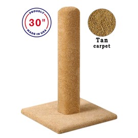 CozyCatFurniture Carpet Cat Scratching Posts for Small & Large Cats, Made in USA with Solid Wood Poles