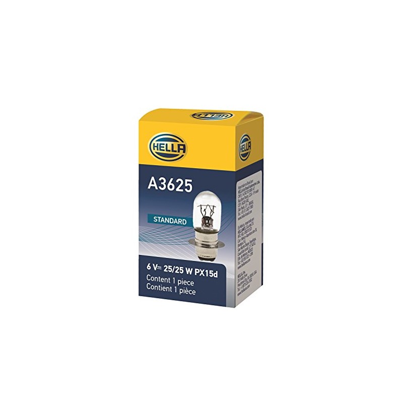 HELLA A3625 Miniature Standard Bulb, 6V, 25/25W