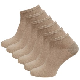 6 Pair of Bamboo Ankle Socks - Trainer Liners, Unisex, hand-linked toes, by Vincent Creation®