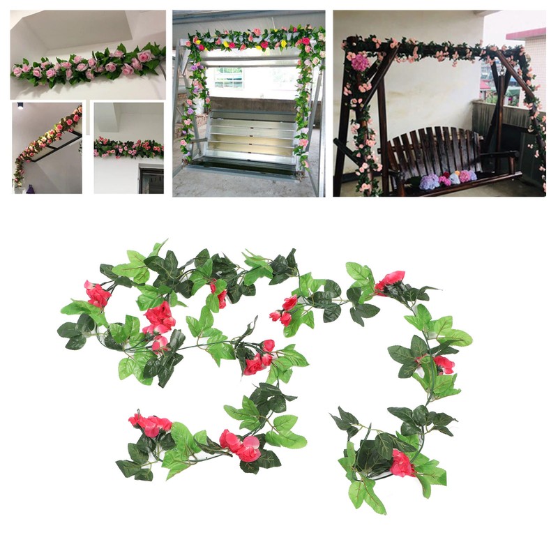 Artificial Rose Vine High Simulation Decorative Rose Vine Garland Fake