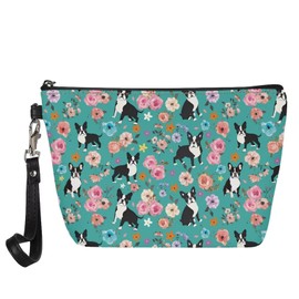 Mumeson Flower Collie Printed Protable Cosmetic Pouch Women Girls Travel Toiletry Storage Bag