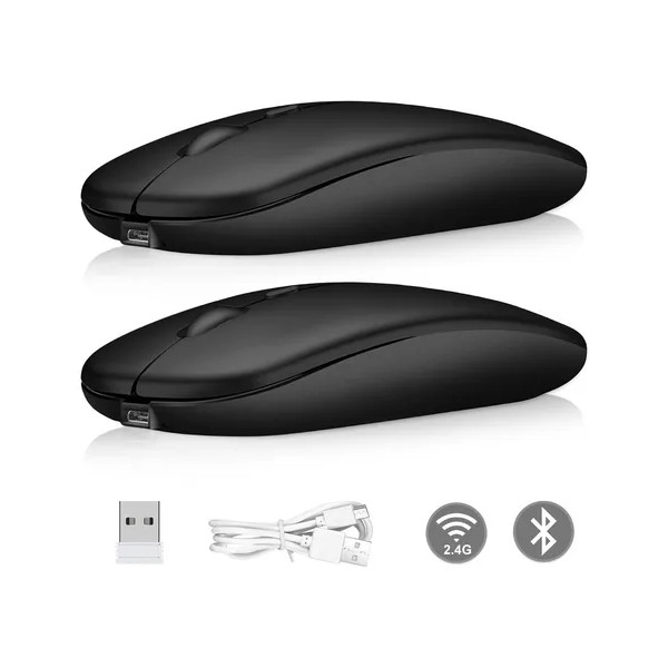 MOYAC 2PZS Mouses Inalámbrico Recargable Con Bluetooth Y Modo 2.4