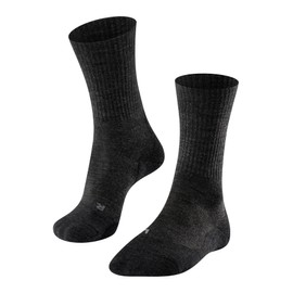 FALKE Women's TK2 Explore Wool Hiking Socks, Mid Calf, Medium Padding, Athletic, Breathable Quick Dry, Merino Wool, Grey (Smog 3150), 8-9, 1 Pair