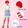 3Pcs Rag Doll Wig Women Red Yarn Cosplay Wigs Short