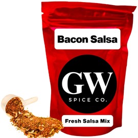 Fresh Bacon Salsa Seasoning Mix by GW Spice Co. – Mild Dry Salsa Packets for Homemade Salsa, Canning, & Dip – Makes 8 Pints of Mild Fresh Salsa – Versatile Meat Seasoning & Rub - Bacon Flavor