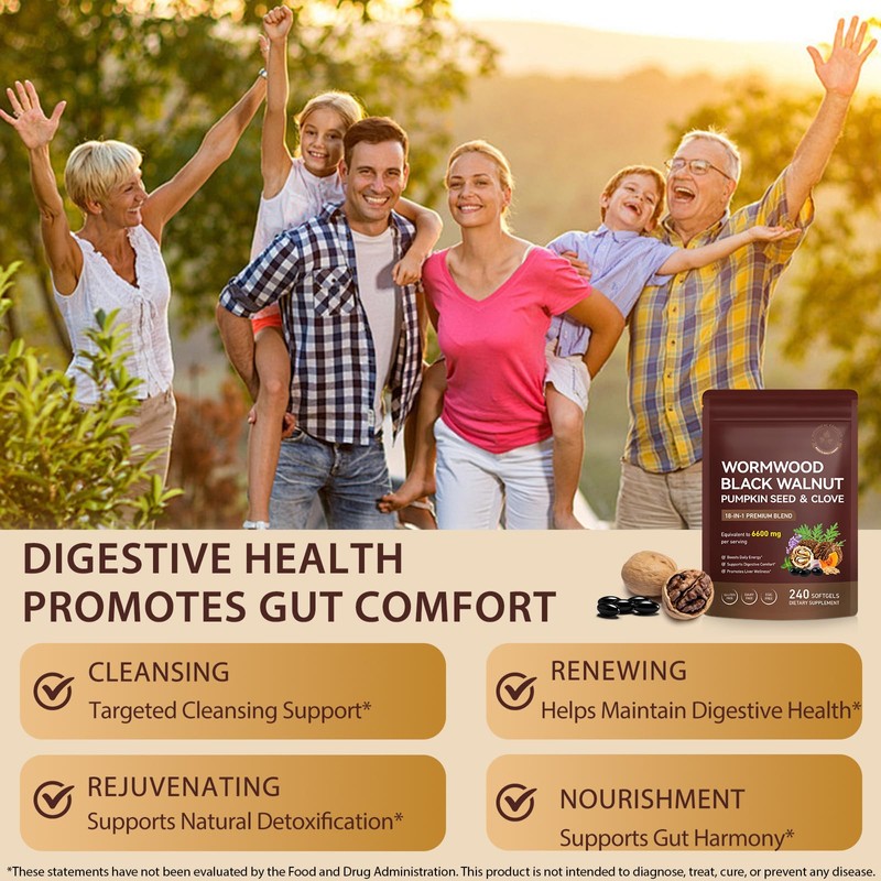 Wormwood Black Walnut Clove Capsules | 1440mg per Serving |