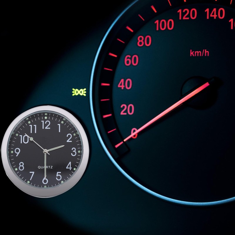 Toyvian Stick on Dashboard Car Clock Mini Tiny Small Luminous