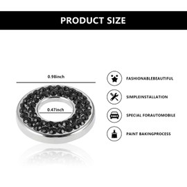 neynavy 4 PCS Bling Car Inner Door Lock Pull Cover, Crystal Auto Interior Rod Bolt Accessories Decals Stickers Bling Decoration, Compatible with Most Cars (Black)