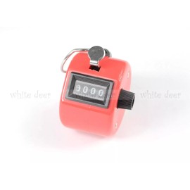 White Deer 4 Digit Number Dual Clicker Golf Hand Tally Counter Red Handy Convenient