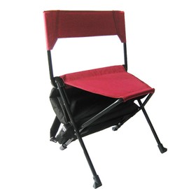 Zenree Portable Durable Folding Backpack Chair, Red - Perfect for Camping, Sporting Events, Outdoor Recreation, Use for Reading, Hiking, Lounging, or Campfire