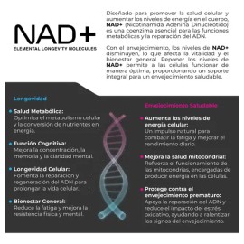 ETERNAL NUTRITION NAD Puro en Polvo (100 Porciones  500 mg)  Coenzima Esencial para Energía Mitocondrial  Sirtuinas, Longevidad Celular, Claridad...  