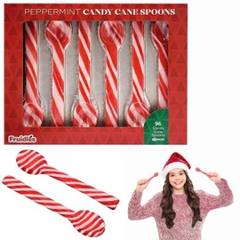 Fruidles Christmas Candy Canes Spoons Suckers, Peppermint Flavor in Box 96-Pack