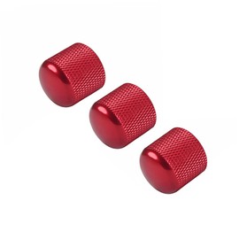 VICASKY 3pcs Red Control Knobs for Electric Guitar Bass Amplifier Effects Pedals Replacement Parts for Import Pots Split Shaft Pots