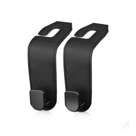 Car Hook, Headrest Hook, Dedicated Seat Hook, Usable on Both Front and Back of Seats, Luggage Hook, Car Hook, Car Seat Hook, Car Supplies, Convenience Item (Black) 2 Pieces