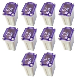 10PCS 25 Amp Car Micro Cartridge Fuses, Car Square Fuse, Micro Female Fuse, Slow Blow FMM Mcase Type Fuses, Automotive Low Profile Mini Box Shaped Fuse for Cars, Trucks and SUVs (25A)