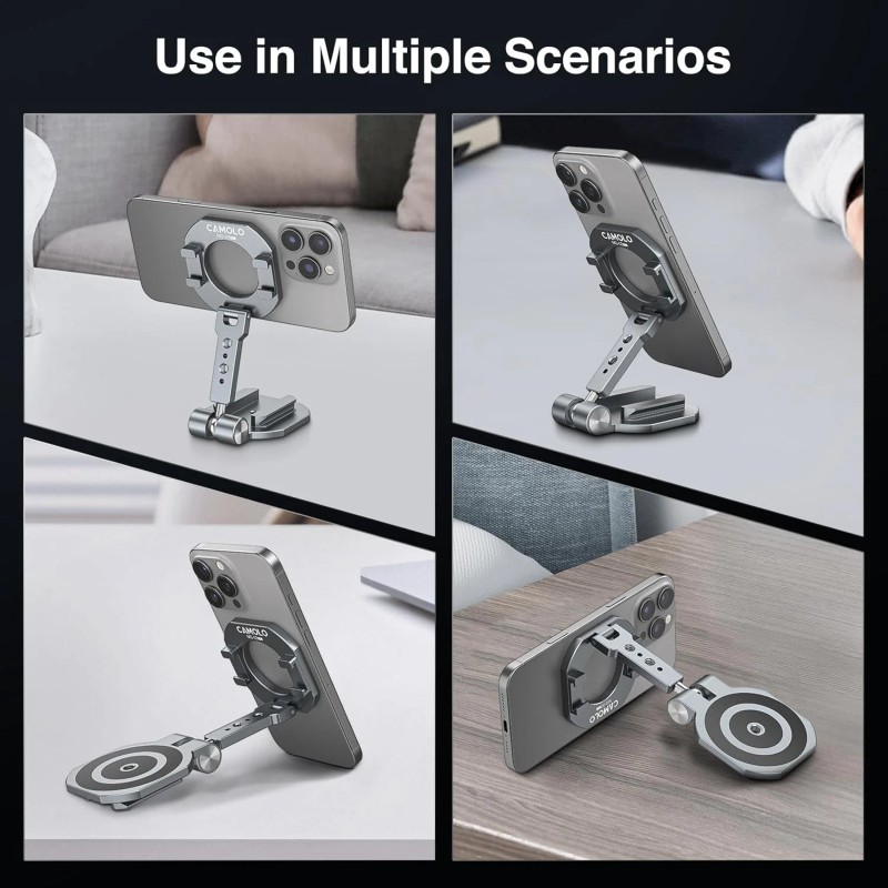 CAMOLO Dual Magnetic Phone Holder 1/4"-20 Tripod Mount Compatiable with