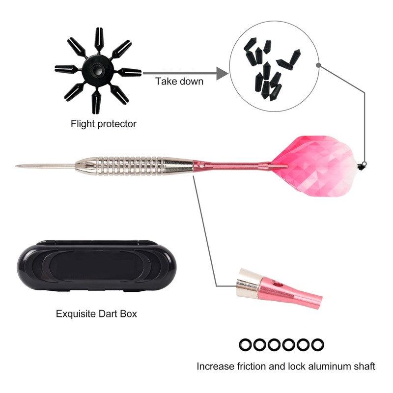 Steel Tip Darts Set Professional Darts Deep Groove Barrel Aluminum