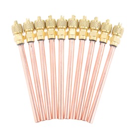 10PCS Access/Service Valve 1/4'' SAE x 1/4'' OD x 4'' Stem Core AC Refrigeration