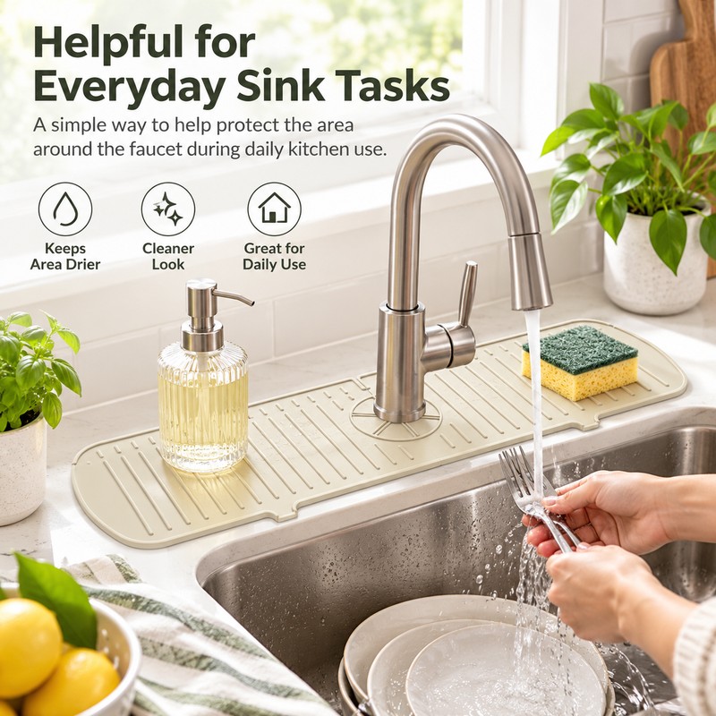 Silicone Faucet Mat for Kitchen & Bathroom – Drainage Splash