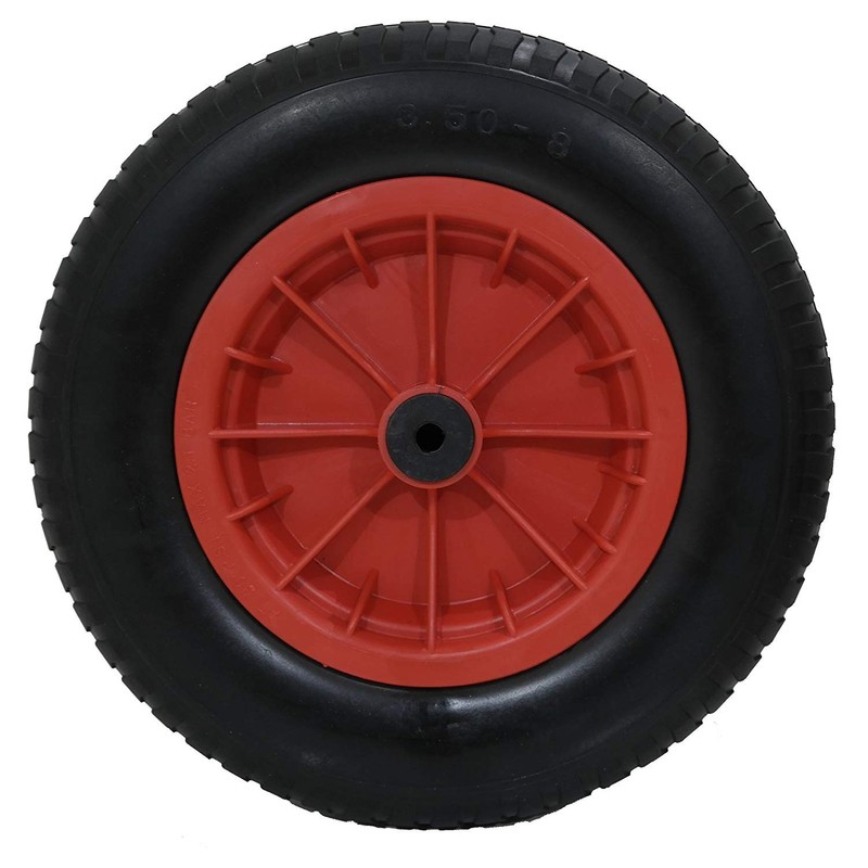 14" Red PU Puncture Proof Wheelbarrow Wheel Tyre Solid Lightweight
