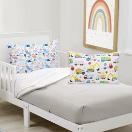 Children's Baby Pillowcase Cotton Toddler Pillowcase Cushion Covers Cushion 40 x 60 cm Boy Cushion Cover Girls Gifts for Children's Day Dinosaur Truck