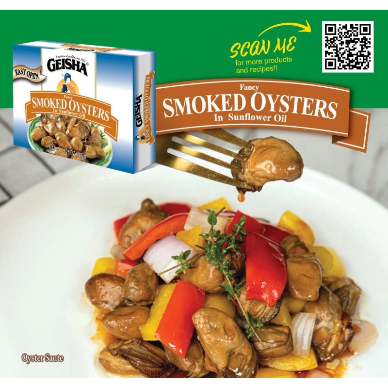 Geisha Smoked Oysters 3.75 oz (Pack of 12)