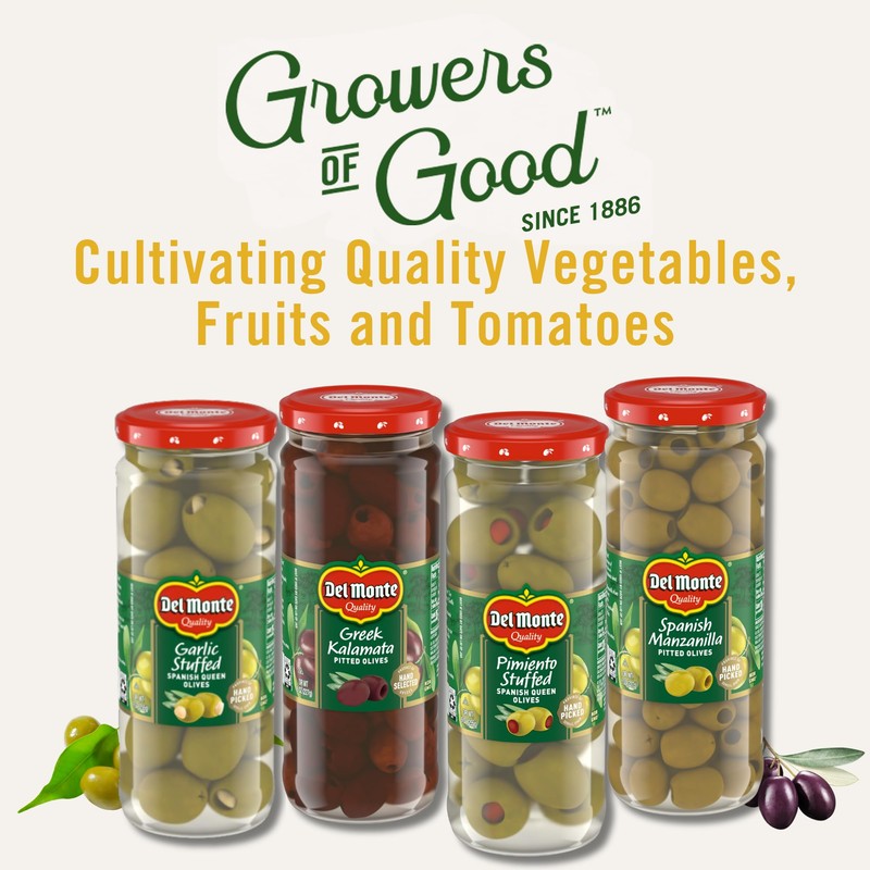 Del Monte Spanish Manzanilla Pitted Olives, 8 oz. Jar (Pack