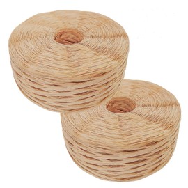 KEILEOHO 2 rollos de 500 yardas cada uno de cinta de rafia natural de papel de celulosa hilo de hierba de rafia biodegradable marrón claro para envolver regalos, decoración de festivales, artesanía, ect