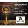 Satvik 2 Pc Set of Brass 12 Inch Peacock Diya