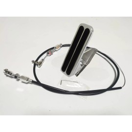 espeedpro21 Billet Alum 6-3/4"x2" Floor Mount Gas Pedal Black Throttle Cable Combo Universal
