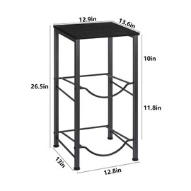 LIANTRAL 5 Gallon Water Bottle Holder with Storage Shelve, Water Jug Holder, Water Jug Rack, Water Jug Stand, Water Bottle Organizer for Office, Kitchen, Living Room Black