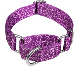 Dazzber Martingale Collars for Dogs, No Pull Anti-Escape Pet Collar, Heavy Duty for Medium and Large Dogs, Adjustable 17 Inch to 25 Inch, Light Purple -C.R.C