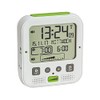 SELVA Radio-Controlled Alarm Clock, White/Green, with Snooze Function, Weekday and