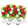 LaLamona Artificial Headstone Flower Saddle, Cemetery Flowers for Grave, Cemetery