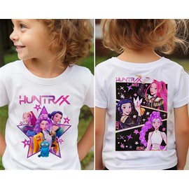 [Sale Up To 50%] Huntrix Shirt, Demon Hunters Kids Shirt, Huntrix Girls T-Shirt, Mira Rumi Joey Shirt, Kpop Movie Shirt, Demon Hunter Merch, Gift For Kpop Fan:_Light Pink_XXL_Unisex T-Shirt