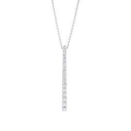 Diamond Vertical Bar Pendant Necklace 1/15ctw