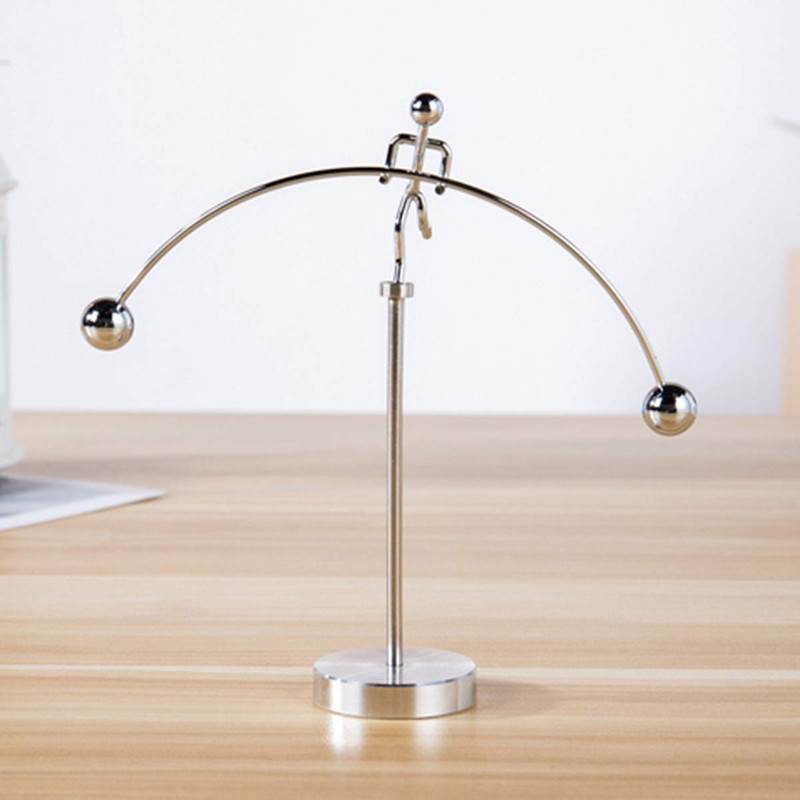 ThinkTop Weightlifter Kinetic Art Balance Steel Balance Physics Eduecational Decoration