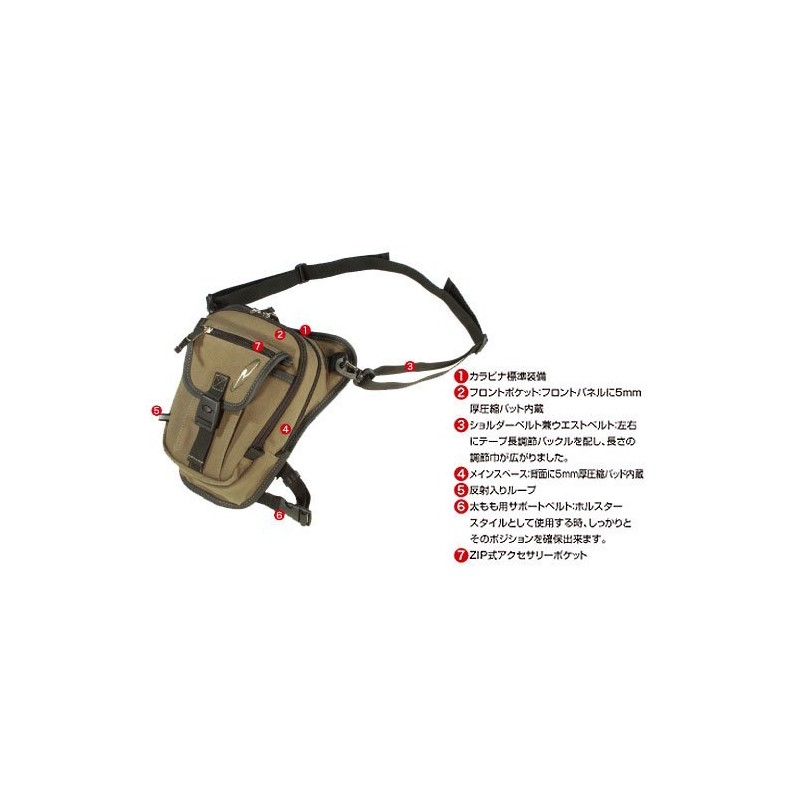 ラフアンドロード(ROUGH&ROAD) バイク用ホルスターバッグ F-ホルスター ブラック/ライム W17XD9XH27(cm) RR9452