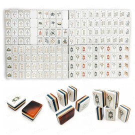 Wholesale Colorful Entertainment La Fete American Mahjong Tile Set Majong Artwork for 4 Players Portable Design Universal UseColor: Tortoiseshell