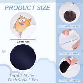 CRASPIRE 25Pcs Potty Training Seat Magic Sticker Animal Star Potty Targets Toilet Color Changing Sticker Round PVC Reusable for Kid Baby Pee Training