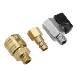 Create idea 1/4 Inch Compressed Air Quick Coupling Ball Valve Ball Valve 1/4 Plug Connection 1/4 Hose Connection 1/4 Mini Ball Valve