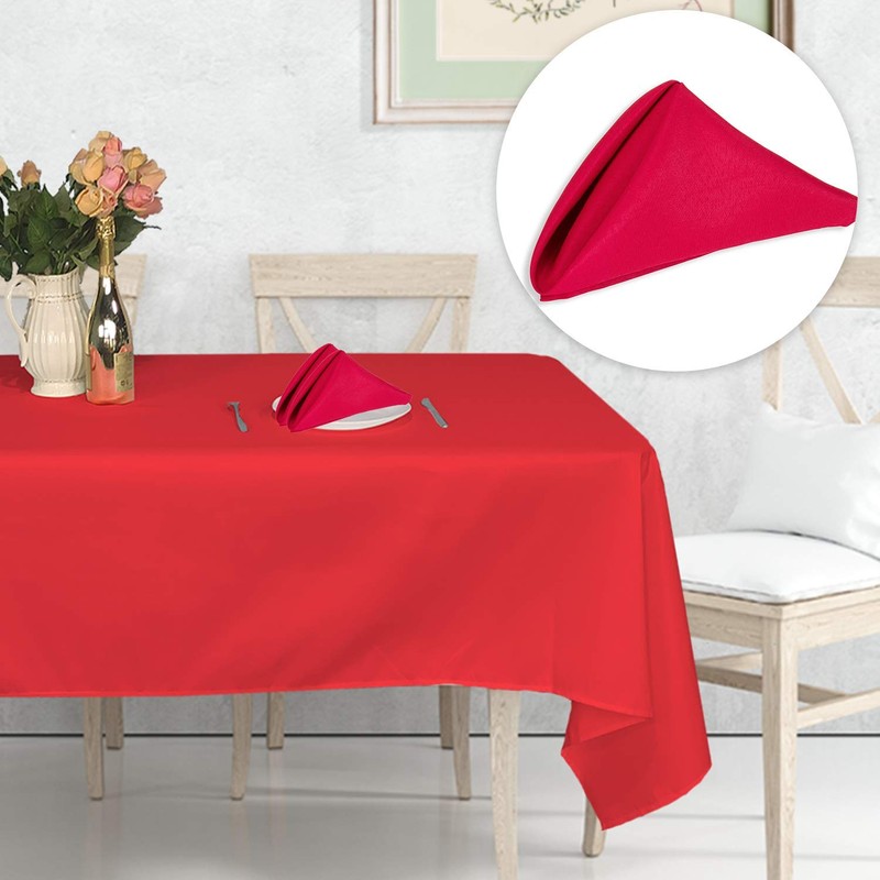 WedDecor Polyester Red Table Napkin for Wedding, Banquet, Party, Home,