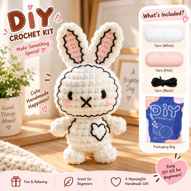 Animal Crochet Kit for Beginners – DIY Starter Set with