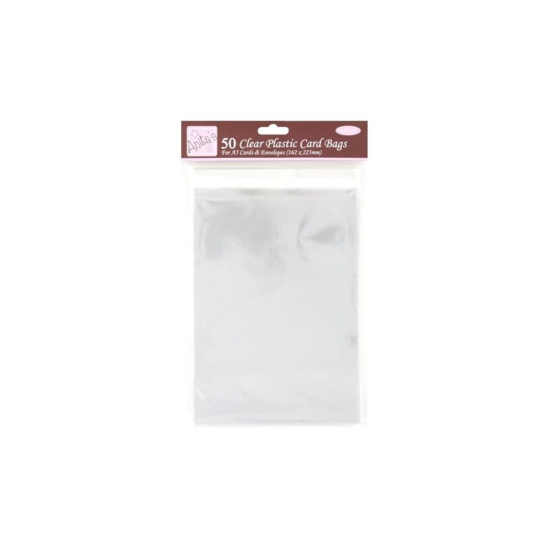 Anita's Card Bag, 162 x 225mm, Clear, Pack of 50,