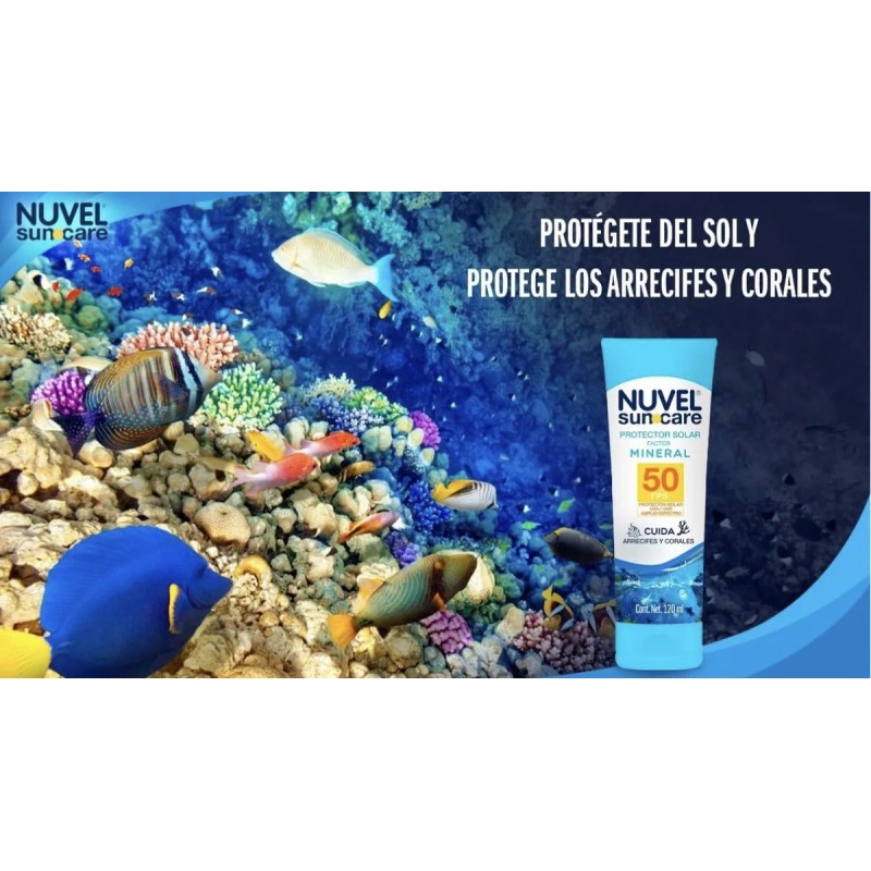 Nuvel Protector Solar Mineral Cara Cuerpo 50fps 120ml