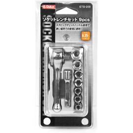 E-Value ETS-209 Socket Wrench Set of 9 Pieces (1/4") Drive Angle