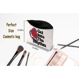 JNIAP Cardiac Tech Nurse Gift Get Into The Rhythm Cosmetic Bag Ekg Heart Gift (Get Into The Bag)