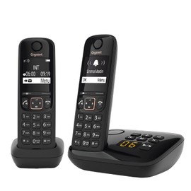 Gigaset A694A Duo - Two Cordless Phones - Made in Germany - Answering Machine - Caller ID - high Contrast Display - Brilliant Voice Quality HSP - Long Standby time 180 Hours, Black…