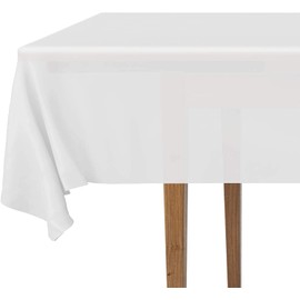 DecorRack 12-Pack Plastic Tablecloths, 54" x 108" Bulk Plastic Table Cover for Birthday Party, Graduation, Wedding, Picnic Celebration Tablecloths (White)