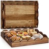 Sawysine 2 Pcs 2 Pcs Wooden Scalloped Tray with Handles
